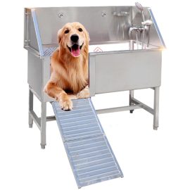 High Quality Pet Grooming Products Foldable Ladder Stainless Steel Dog Wash Station Pet Bathtub For Pet Clinic